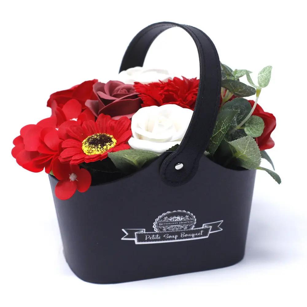 Cesta Bouquet de Flores de Sabão - Pequena - Vermelho - Hoc Sensu