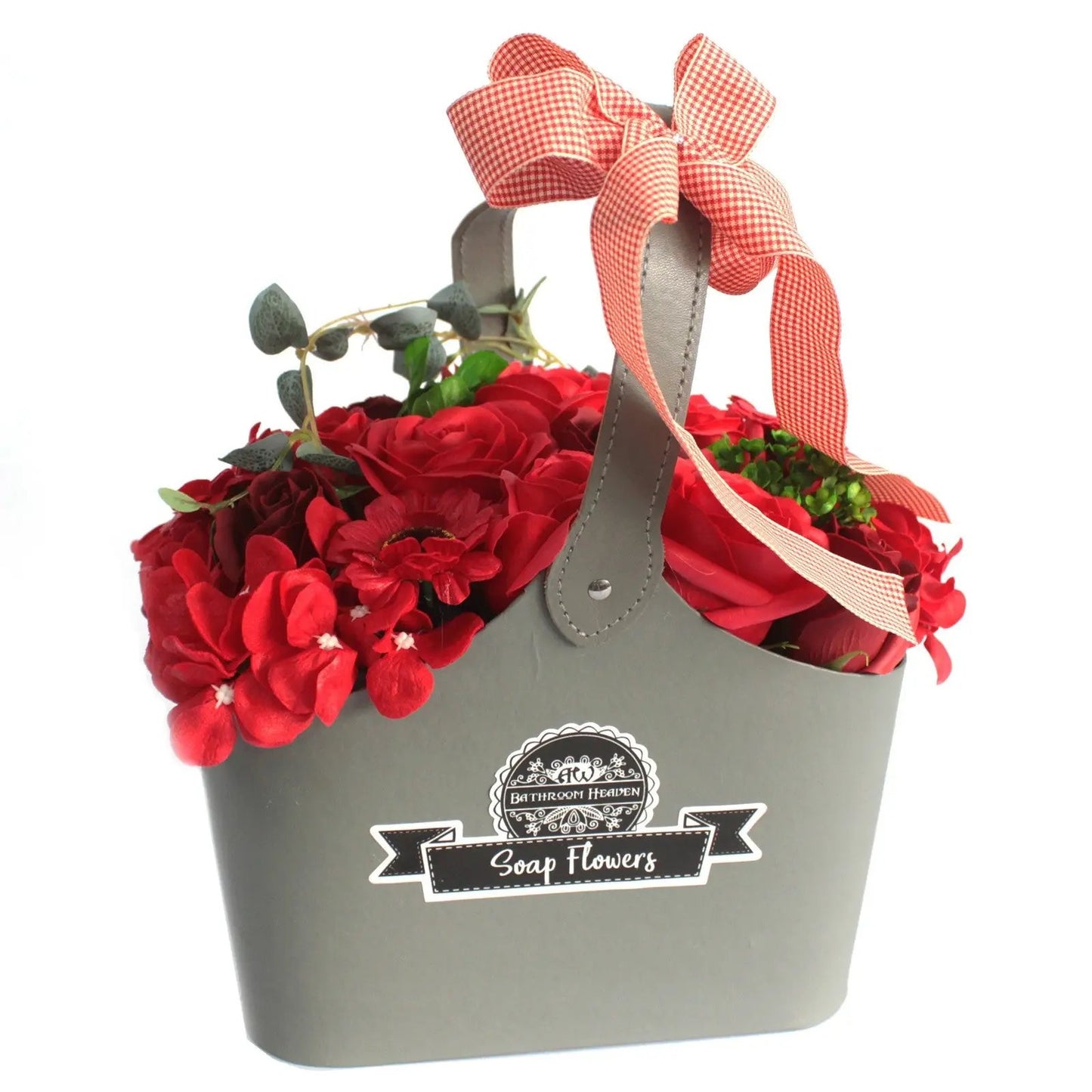 Cesta Bouquet de Flores de Sabão - grande - Vermelho - Hoc Sensu