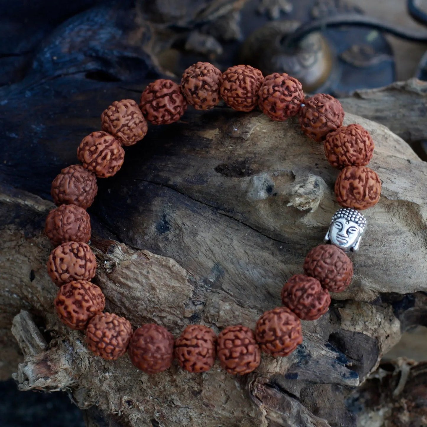 Pulseira de Rudraksha - Japa Mala - Castanho - Hoc Sensu