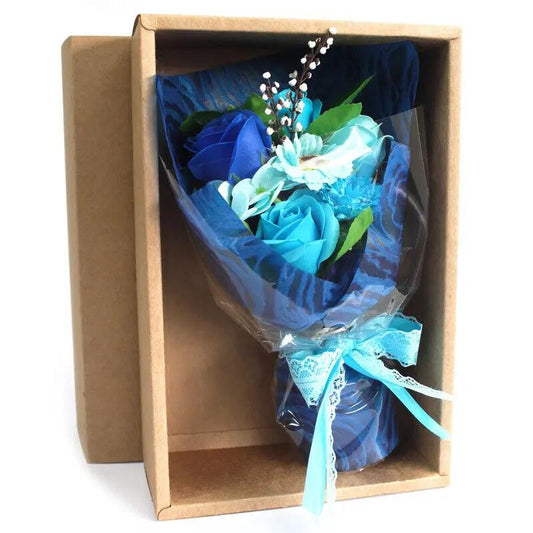 Bouquet Flores Sabão em Caixa - Azul - Hoc Sensu