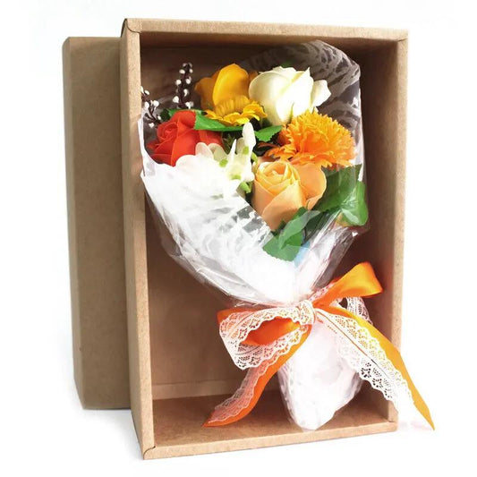Bouquet Flores Sabão em Caixa - Laranja - Hoc Sensu