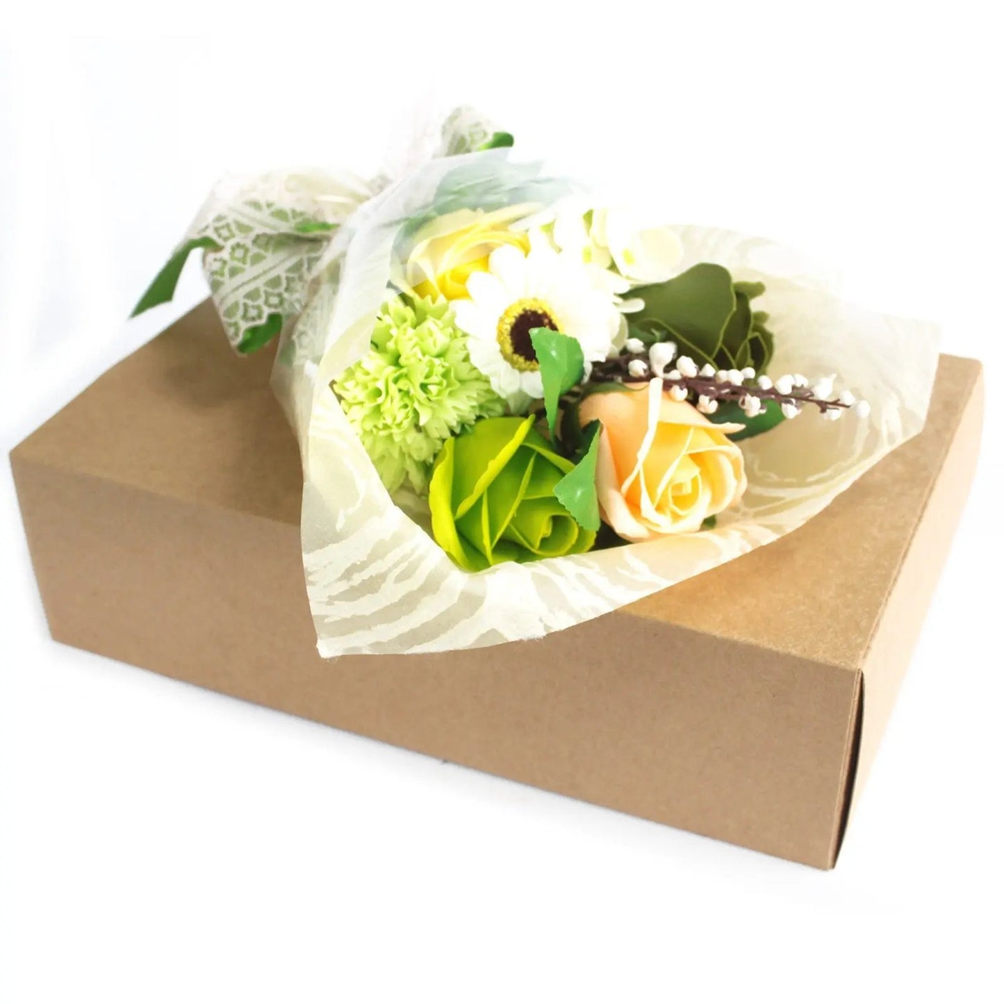 Bouquet de Flores de Sabão em Caixa - Verde - Hoc Sensu
