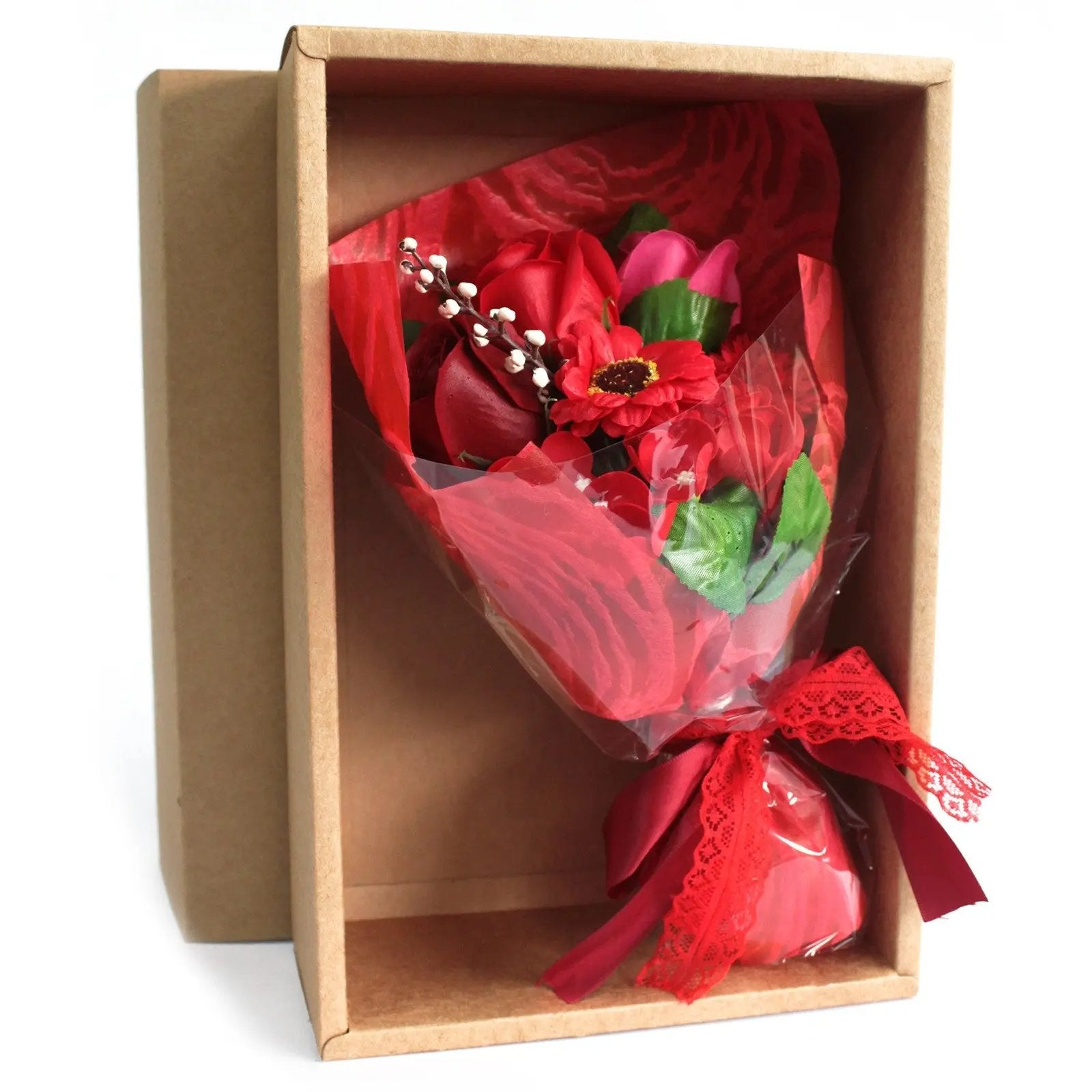Bouquet de Flores de Sabão em Caixa - Vermelho - Hoc Sensu