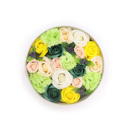 Caixa Redonda - Flores de Sabão - Celebrações da Primavera - Amarelo e Verde - Hoc Sensu