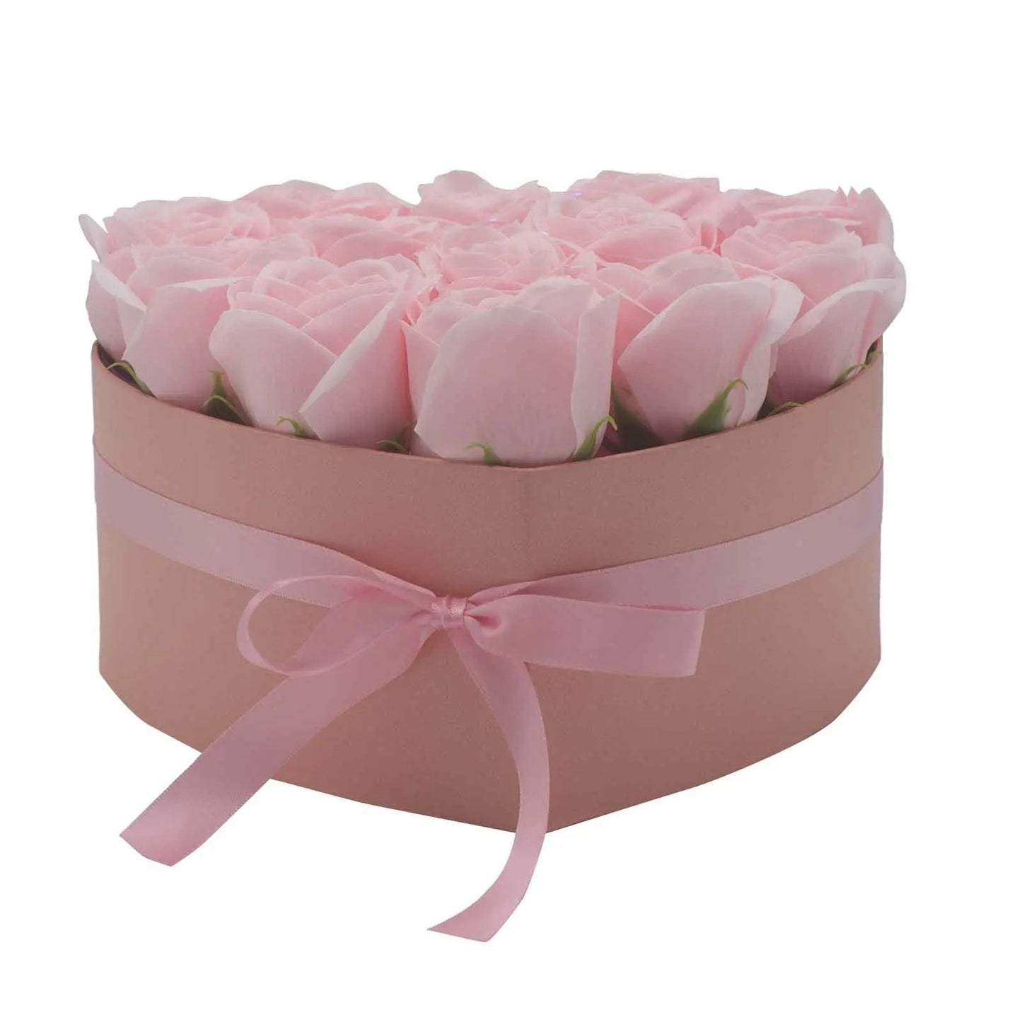 Caixa de Presente - Flores de Sabão - 13 Rosas Rosas - Coração - Hoc Sensu