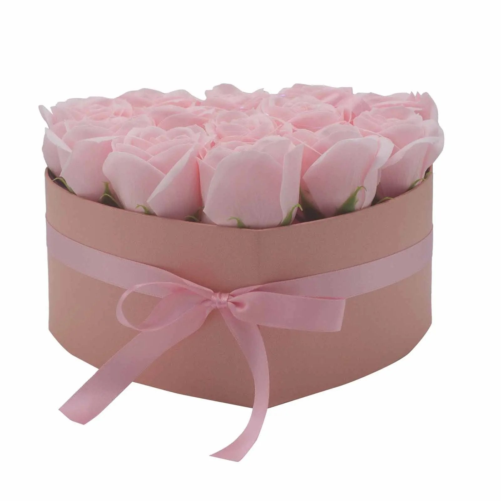 Caixa de Presente - Flores de Sabão - 13 Rosas Rosas - Coração - Hoc Sensu