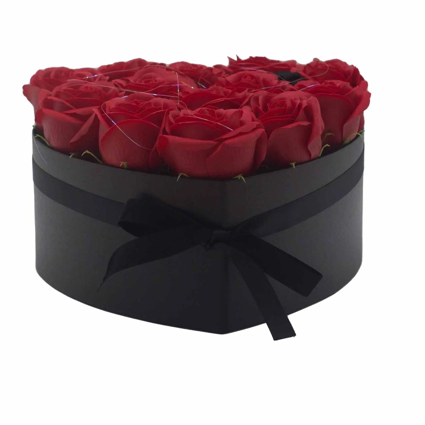 Caixa de Presente - Flores de Sabão - 13 Rosas Vermelhas - Coração - Hoc Sensu
