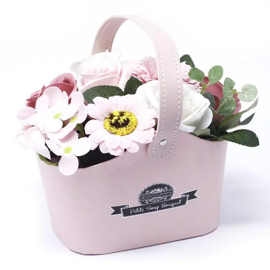 Cesta Bouquet de Flores de Sabão Pequeno - Rosa Pacífico - Hoc Sensu