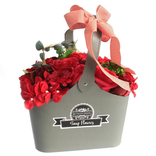 Cesta Bouquet de Flores de Sabão - grande - Vermelho - Hoc Sensu
