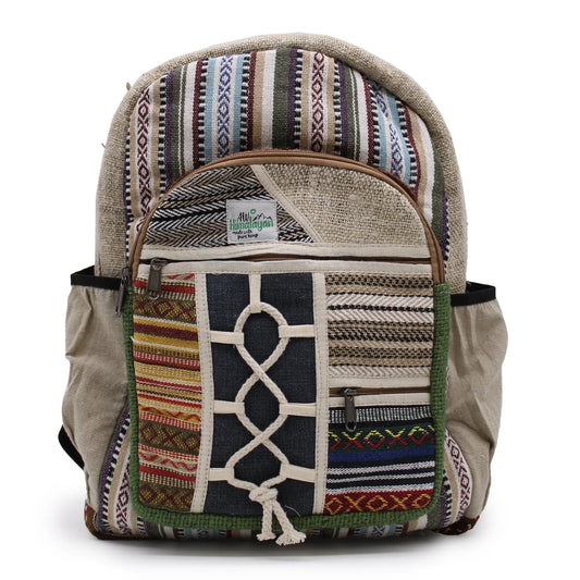 Mochila Grande - Estilo Corda e Bolsos hempb-13 Mochilas de algodão - asiáticas Mochilas