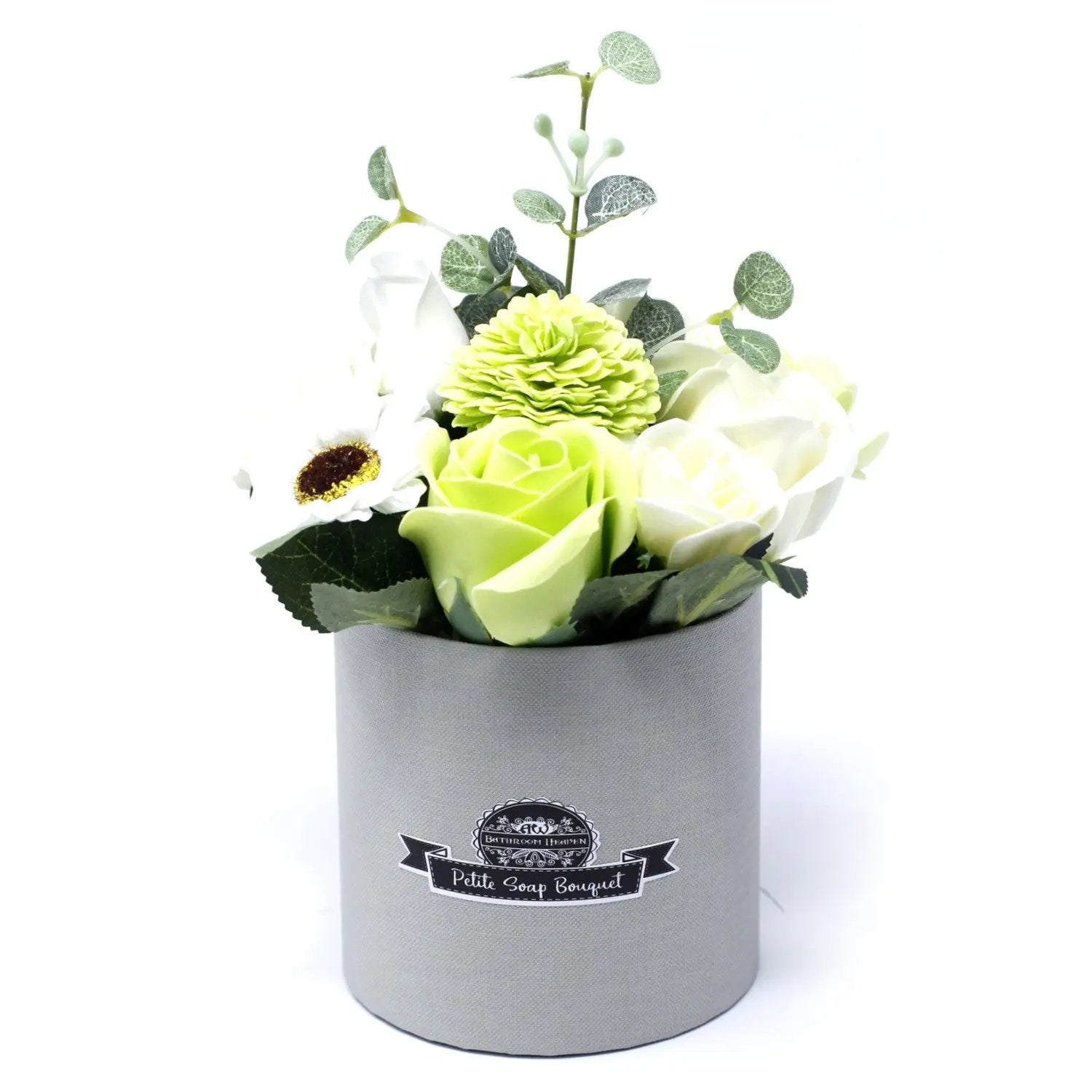 Pote com Flores de Sabão - Bouquet Pequeno - Verde Pastel - Hoc Sensu