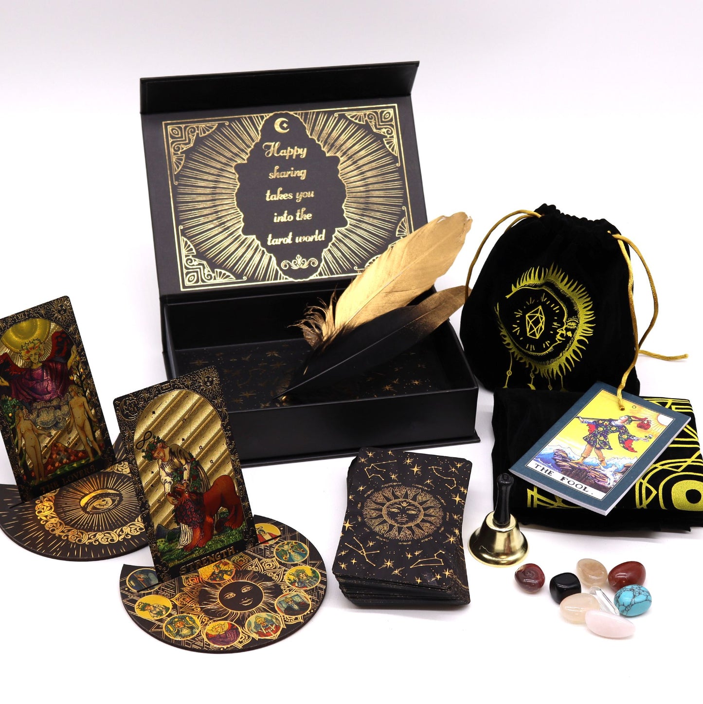 Cartas de Tarot Folha Dourada - Que Comece a Magia - Caixa Presente