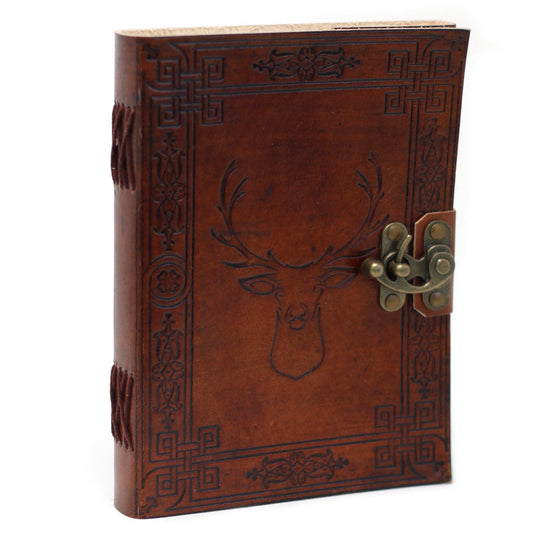 Caderno de Couro Cervo - Diário Vintage 20x15cm