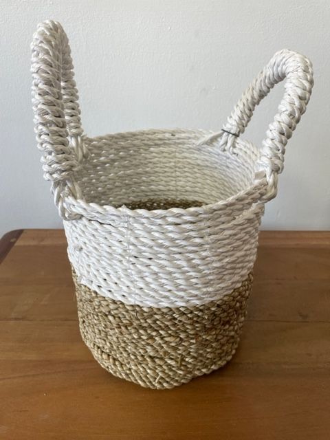Conjunto de 3 Cestas de Algas Marinhas - Branco Natural