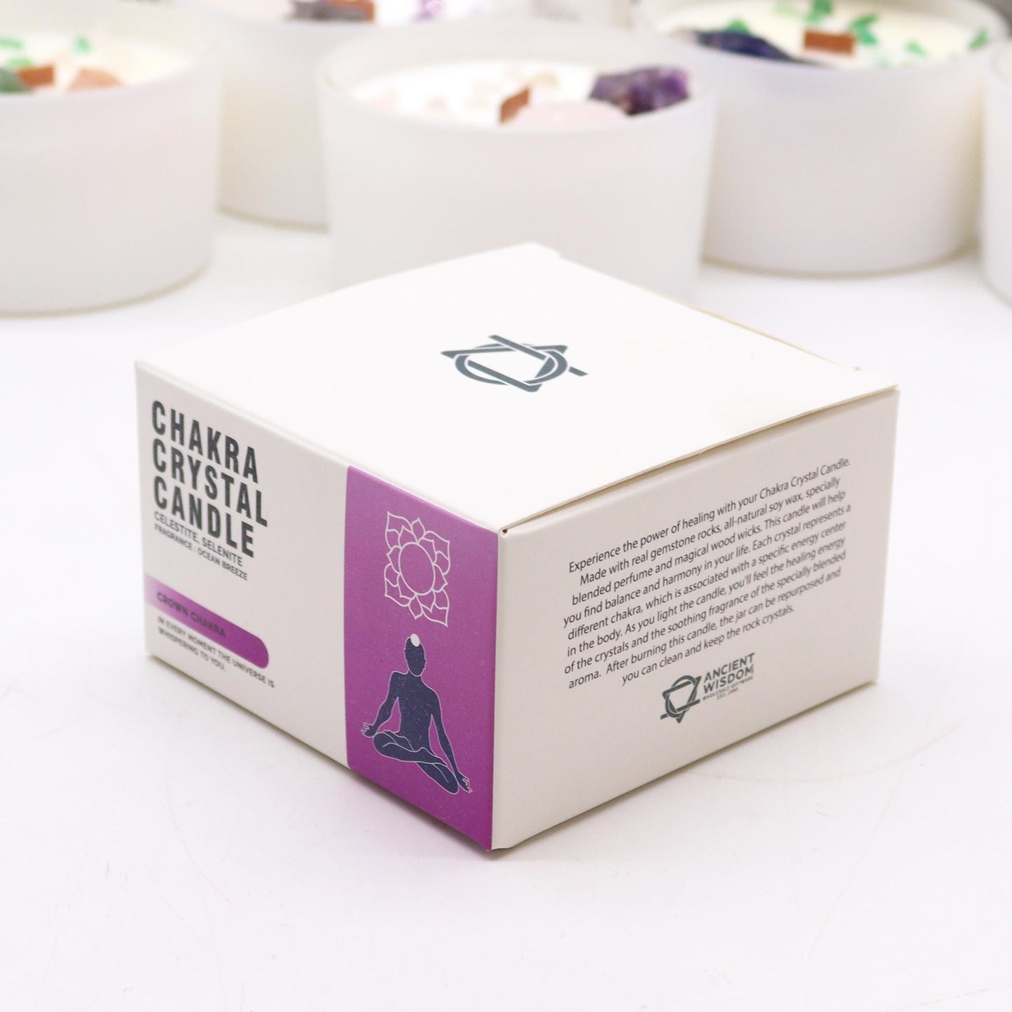 Vela de Cristal de Chakra - Chakra Coroa