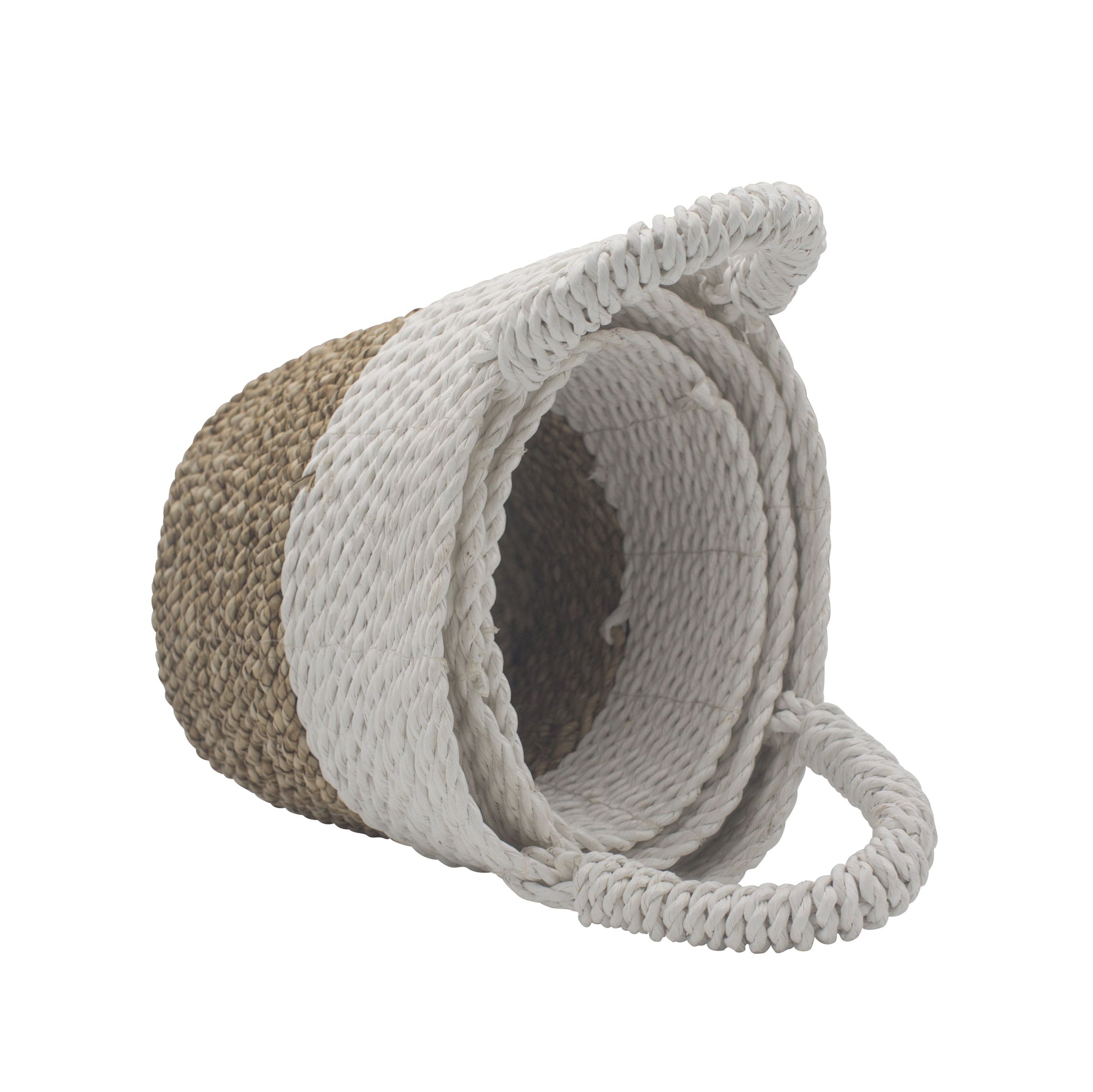 Conjunto de 3 Cestas de Algas Marinhas - Branco Natural