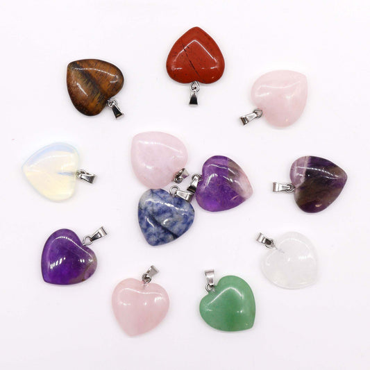 Pingente Coração 20x6mm - Pedra Preciosa Natural - Hoc Sensu