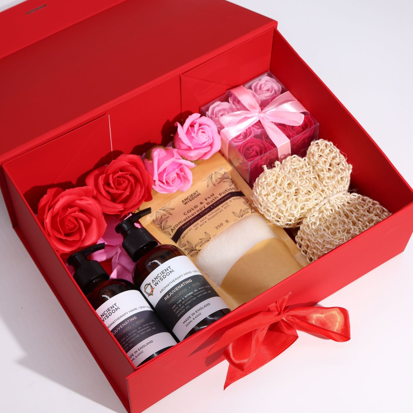 Caixa de Presente Dobrável com Laço 33x25x12 cm - Vermelha