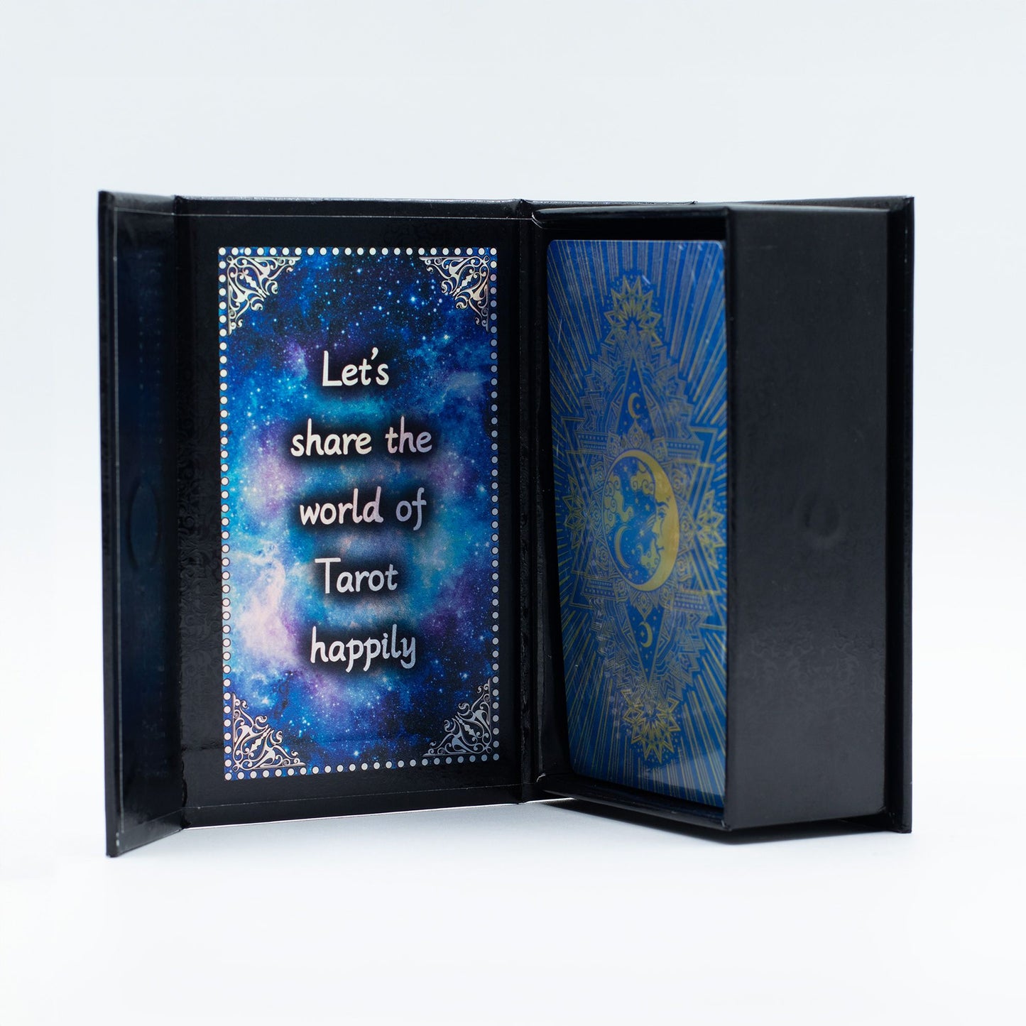 Cartas de Tarot Cara da Lua com Folheto - Azul Metálico
