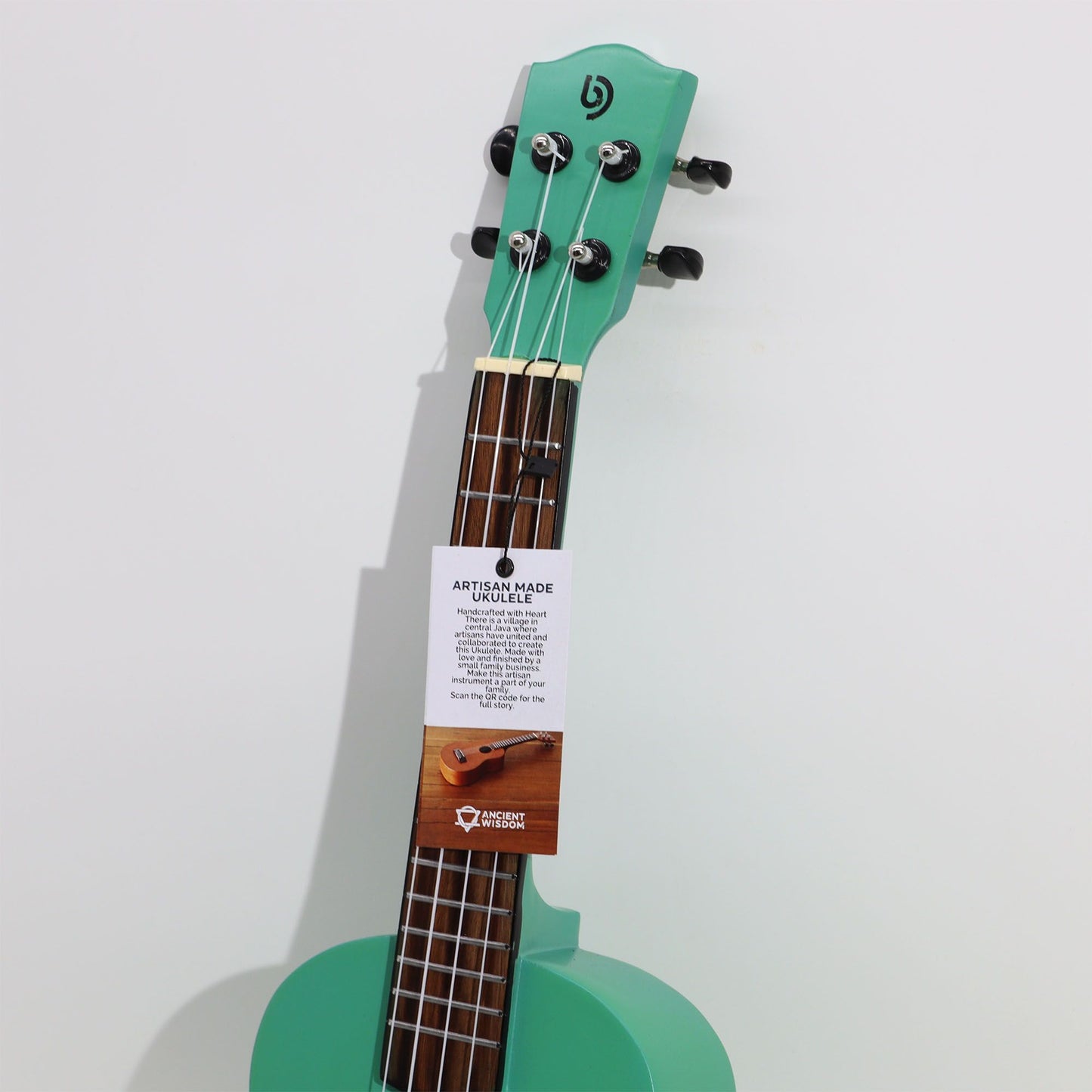 Cavaquinho Havaiano (Ukulele) Artesanal - Acabamento Turquesa (4 Cordas)