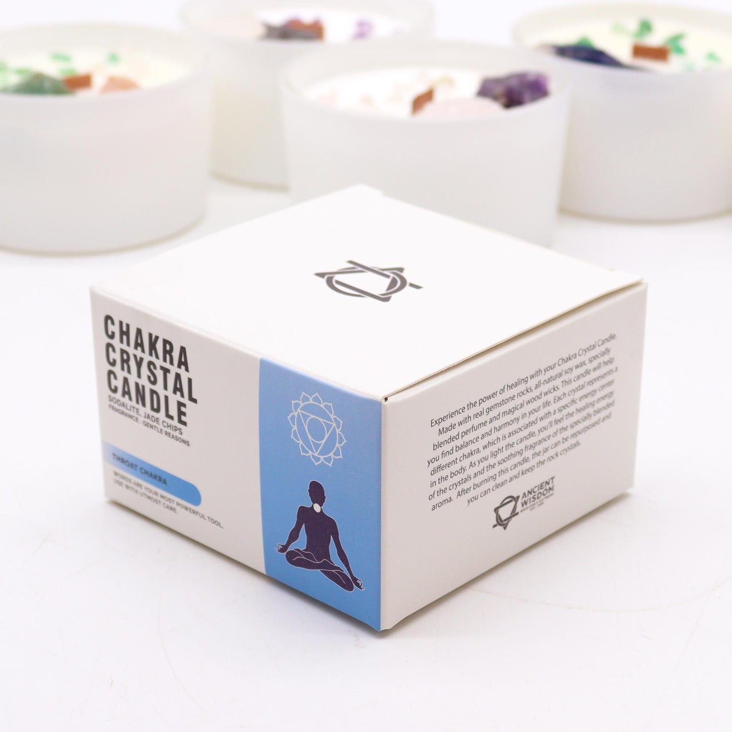 Vela de Cristal de Chakra - Chakra Garganta