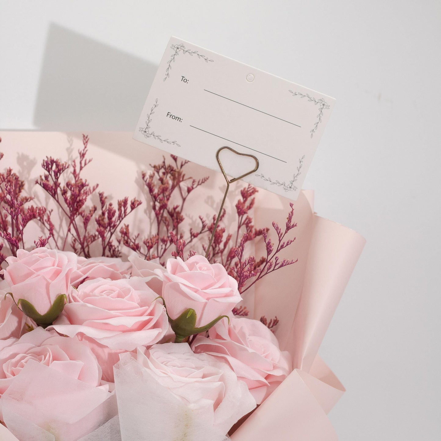 Ramo Grande de Rosas Cor-de-Rosa - O Amor é Eterno