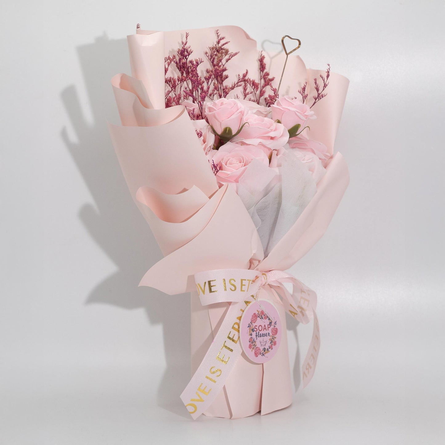 Ramo Grande de Rosas Cor-de-Rosa - O Amor é Eterno