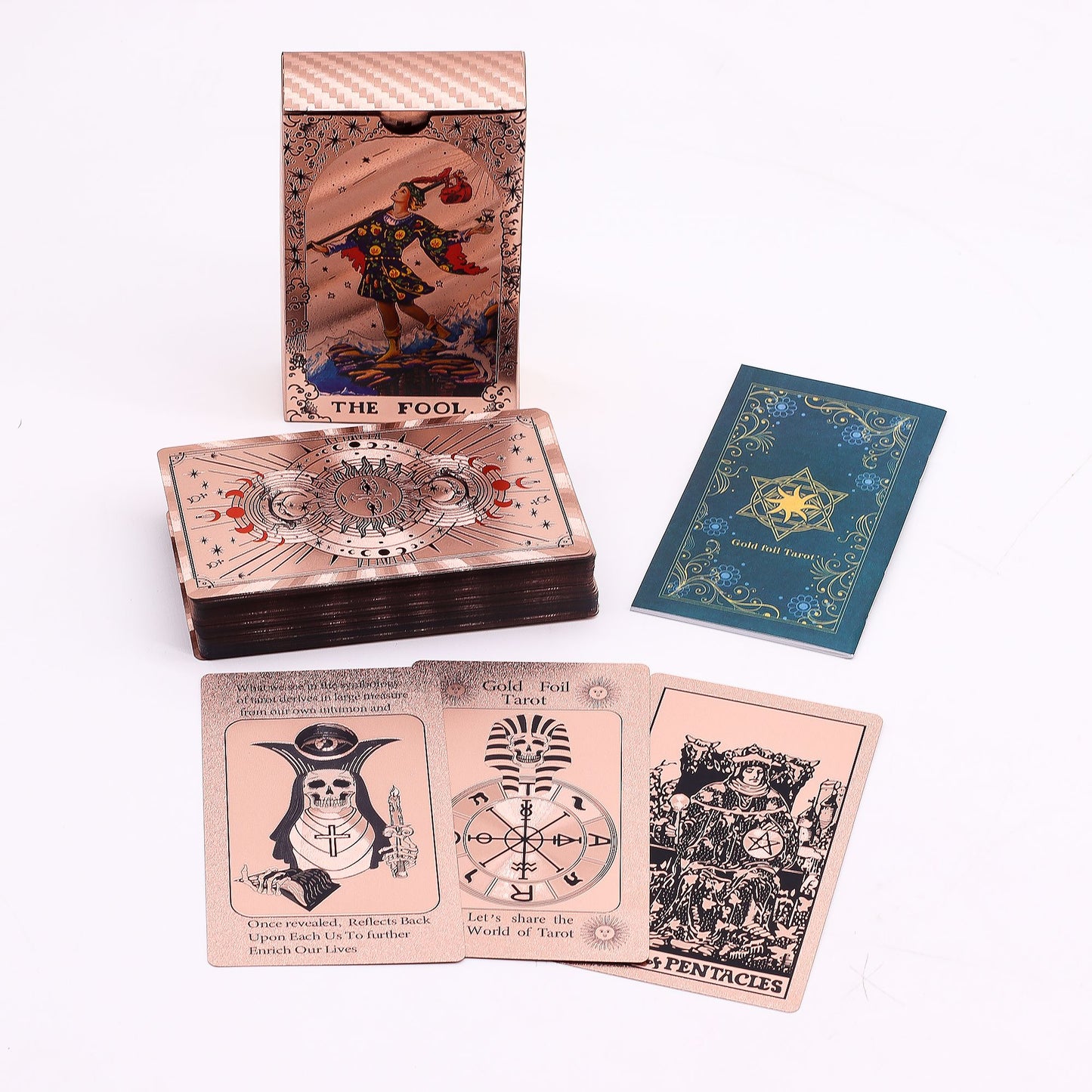 Cartas de Tarot Fase Lunar - Ouro Rosa Metálico