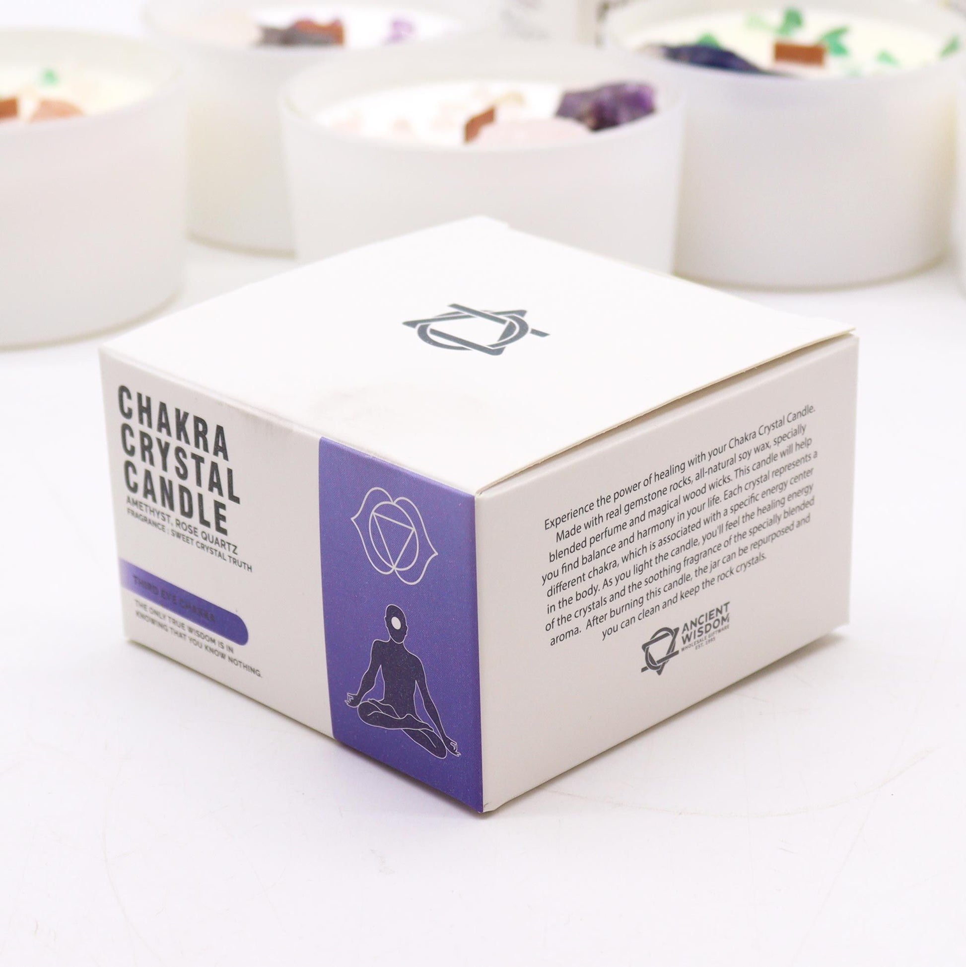 Vela de Cristal de Chakra - Chakra Terceiro Olho