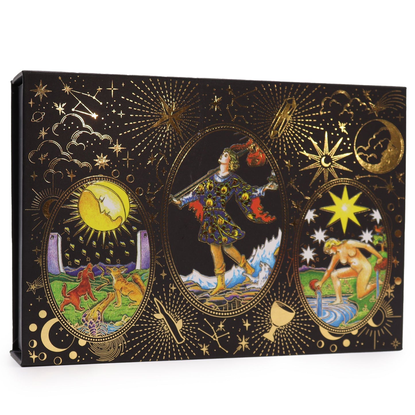 Cartas de Tarot Folha Dourada - Que Comece a Magia - Caixa Presente