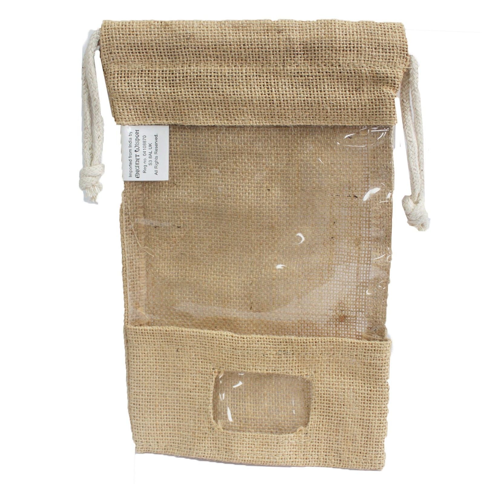Bolsa de Juta com Janela 25x16cm e Bolso