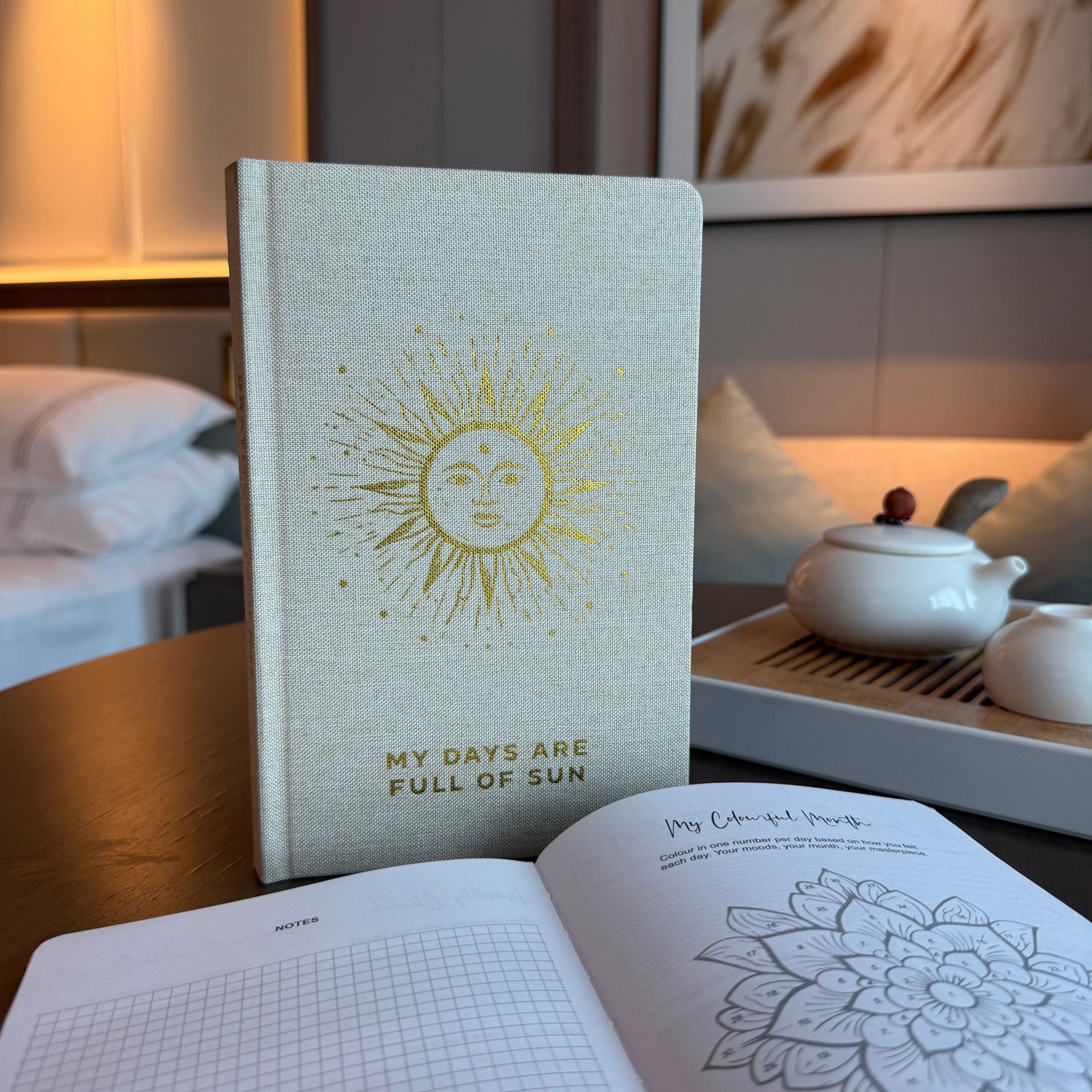 Diário Gratidão Marfim Rebordo Dourado 120 Páginas - Hoc Sensu