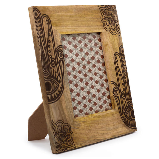 Moldura Madeira Mango 13x18cm - Hamsa Preto