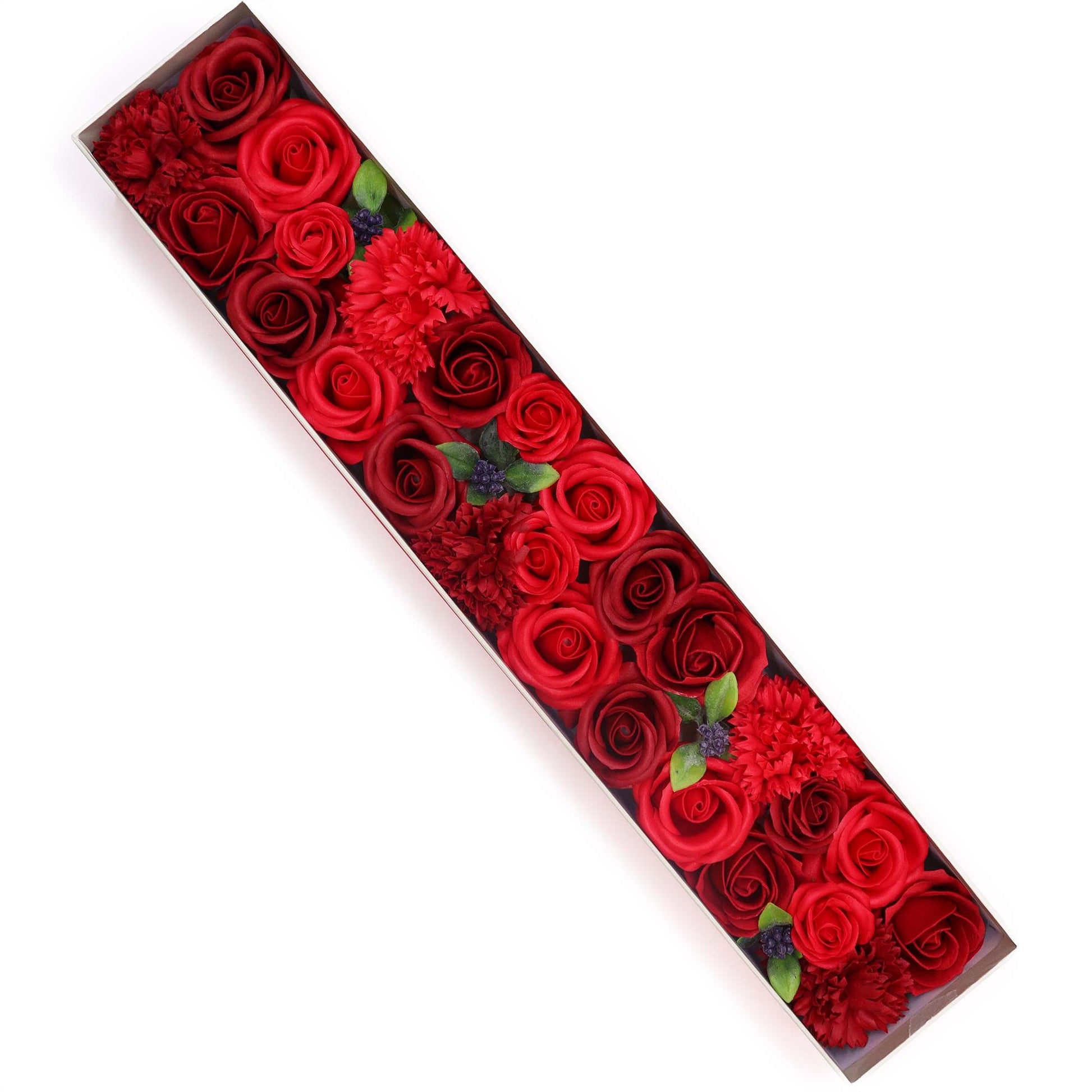 Flores de Sabão - Caixa Extra Longa - Rosas Vermelhas Clássicas