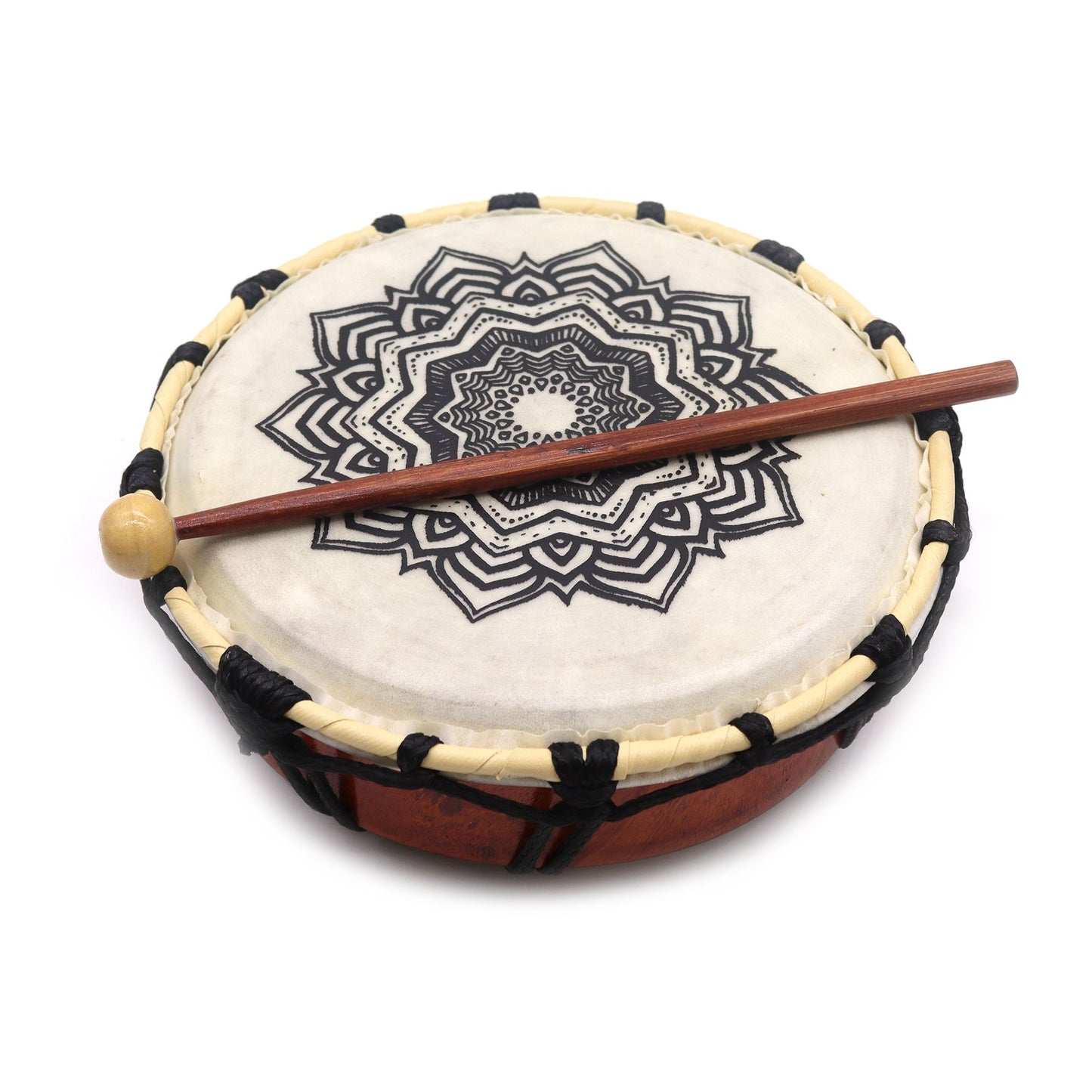 Tambor Xamânico Mandala com Baqueta - 20cm