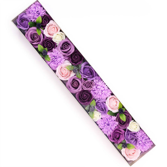 Flores de Sabão - Caixa Extra Longa - Rosa Lavanda e Cravo
