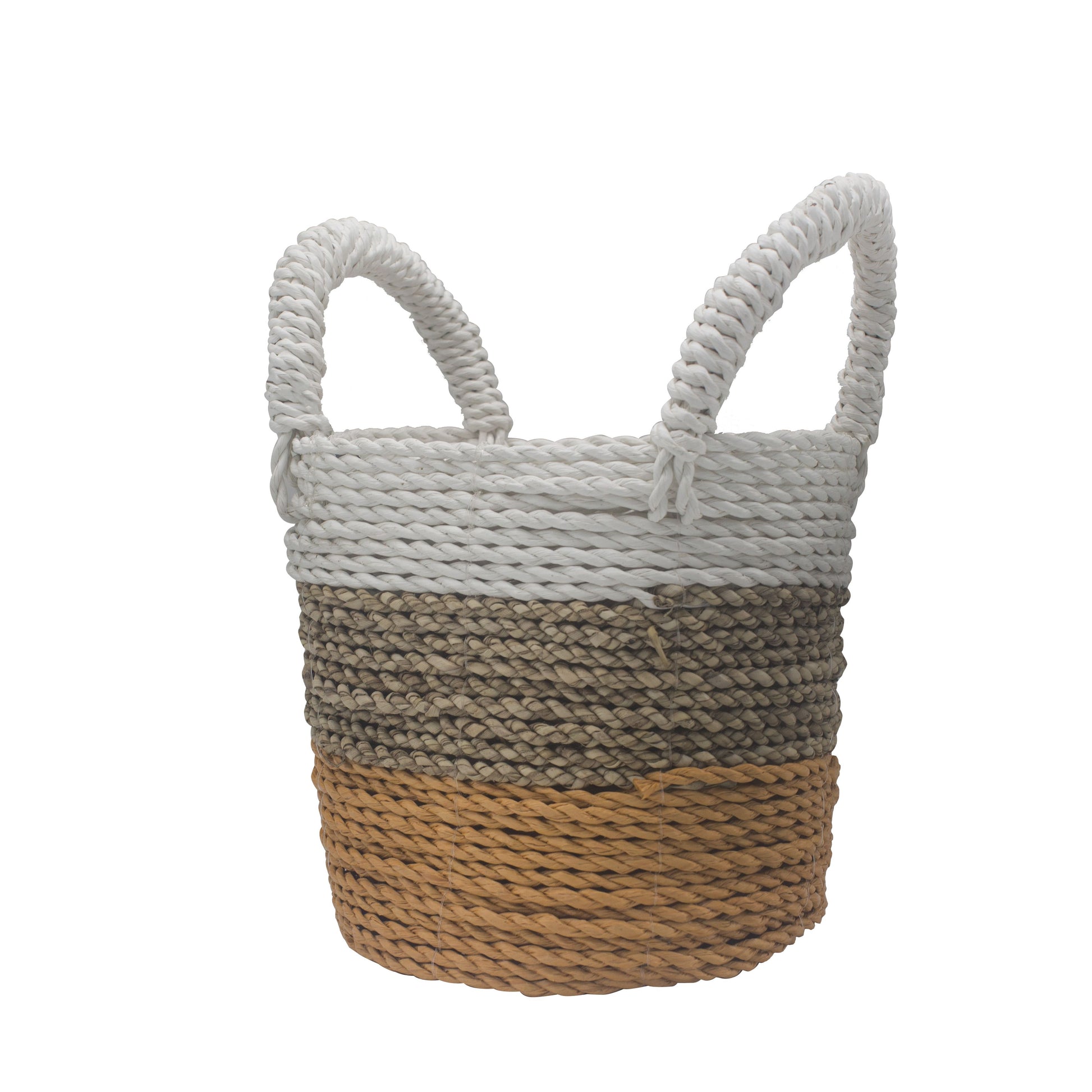 Conjunto 3 Cestas Algas Marinhas Laranja Natural Branco | Hoc Sensu